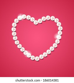 Pearl heart vector illustration background