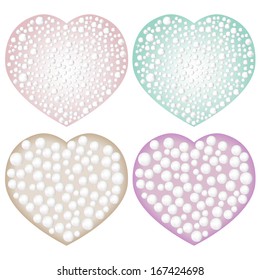 pearl hearts collection vector
