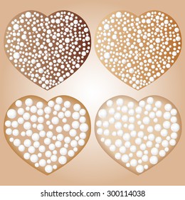 Pearl hearts collection vector