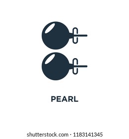 Pearl icon. Black filled vector illustration. Pearl symbol on white background. Can be used in web and mobile.