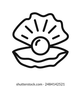 Pearl icon black and white vector sign