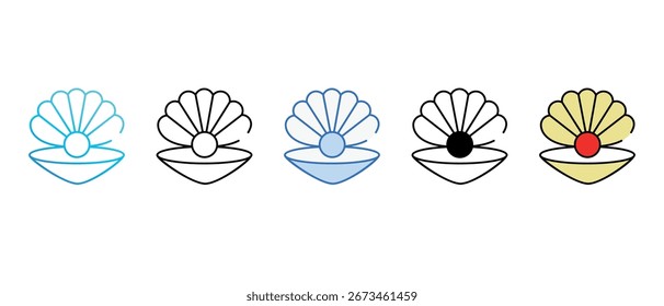 Diseño de icono de perlas con fondo blanco Ilustración de stock