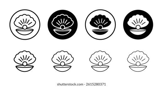 Pearl icon Flat simple outline set