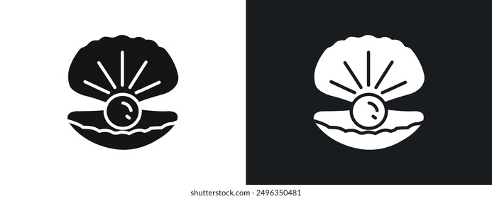 Pearl icon linear graphics set vector in black