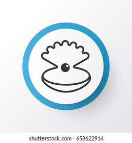 Pearl Icon Symbol. Premium Quality Isolated Seashell Element In Trendy Style.