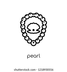 Pearl icon. Trendy modern flat linear vector Pearl icon on white background from thin line Luxury collection, editable outline stroke vector illustration