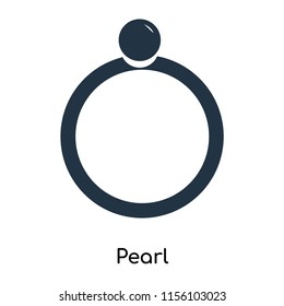 Pearl icon vector isolated on white background. thin symbols or lined elements in outline style