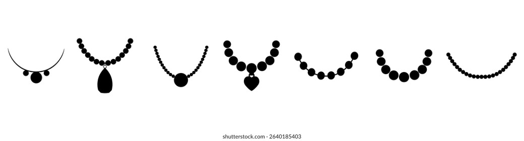 Pearl icon vector set. Necklace illustration sign collection. jewel symbol. Gem logo.
