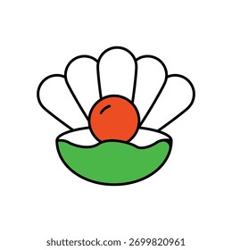 Icono de perlas con fondo blanco Vector Ilustración de stock