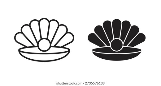 Conceitos de ícones de pérola. desenhos de traçado de linha e sólido preto para uso na web e aplicativo