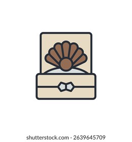pearl icons isolated on White Background. Flat style design