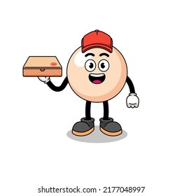 pearl illustration as a pizza deliveryman , character design