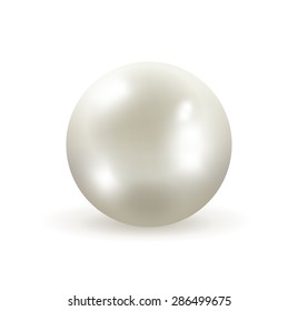 Pearl isolated on white background vector illustration