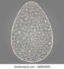 Pearl isolated vector Easter egg with a pattern of circles and dots.