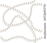 Pearl. Jewelry. Seamless pattern. Beautiful vector background. Beads. Pearl necklace.