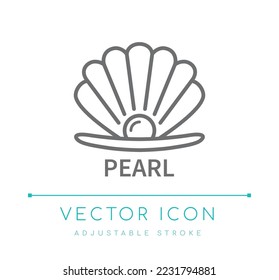 Pearl Jewelry Vector Line Icon