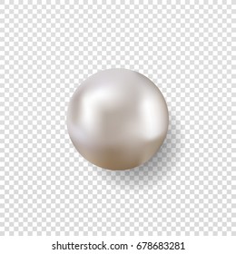 pearl with light effects isolated on transparent background, Vector illustration.