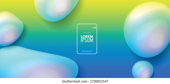 Perl wie Droplets Liquids/farbenfrohe Farbverlauf-Layout/Cover. Minimalistischer kreativer Design-Hintergrund
