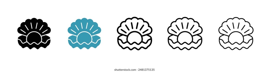 Pearl line icon vector set.