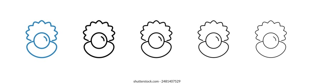 Pearl liner icon vector set.