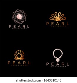 Pearl Logo Black Background Design Idea