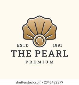 Pearl logo vector icon illustration hipster vintage retro