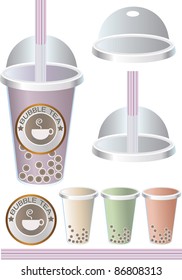 Pearl Milk Bubble Tea, Boba Milk Tea, Illustrator