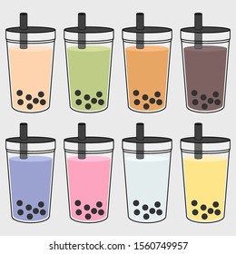 Pearl milk tea beverage menu.