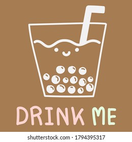 Pearl milk tea cartoon design