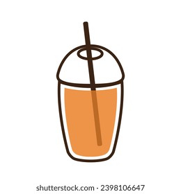 Pearl milk tea isolated. flat design banner illustration.