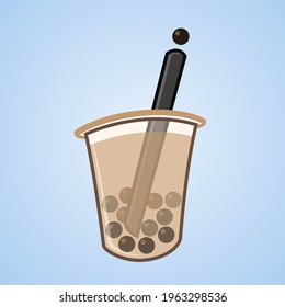 Pearl milk tea. Vector Stock.