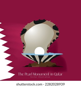 The Pearl Monument in Qatar. Vector Illustration