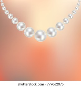 Pearl necklace. Beads. Jewelry. Vector illustration.