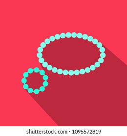 Pearl necklace icon in cartoon style isolated on background. Jewelry and accessories symbol stock vector illustration.