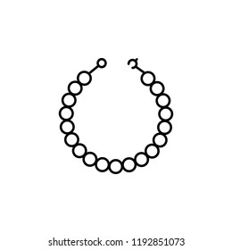 pearl necklace icon. Element of jewelry for mobile concept and web apps illustration. Thin line icon for website design and development, app development