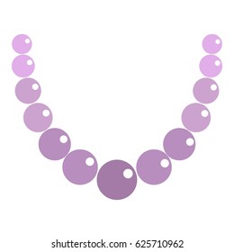 Pearl necklace icon flat isolated on white background vector illustration