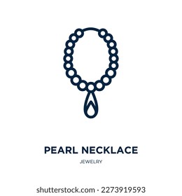 pearl necklace icon from jewelry collection. Thin linear pearl necklace, jewelry, fashion outline icon isolated on white background. Line vector pearl necklace sign, symbol for web and mobile