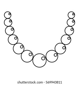 Pearl necklace icon. Outline illustration of pearl necklace vector icon for web