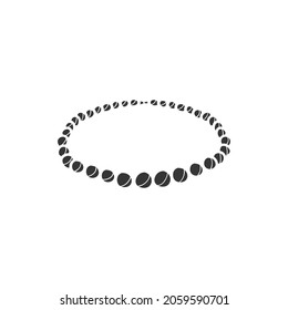 Pearl Necklace Icon Silhouette Illustration  Jewel Vector Graphic Pictogram Symbol Clip Art  Doodle Sketch Black Sign 