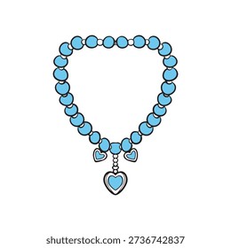 Pearl necklace icon vector illustration representing elegance, fashion, and luxury jewelry concept. Classic pearl necklace design suitable for accessories, beauty, bridal wear, wedding themes, women fashion, and premium branding projects. 
