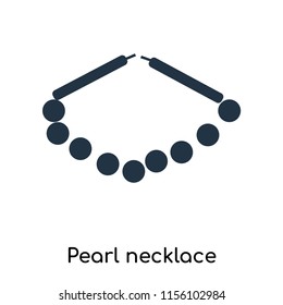 Pearl necklace icon vector isolated on white background. thin symbols or lined elements in outline style