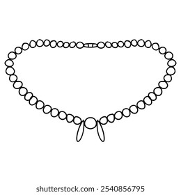 pearl necklace illustration hand drawn outline vector