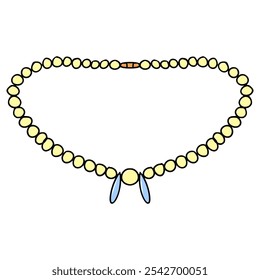 pearl necklace illustration hand drawn isolated vector