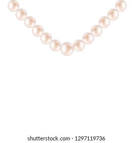 Pearl necklace isolated illustration vector - Vector