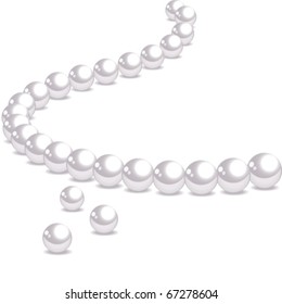 Pearl necklace isolated on a white background