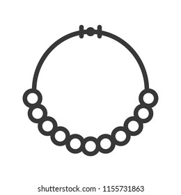 pearl necklace, jewelry icon, glyph style