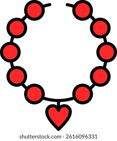 Pearl Necklace Line Vector Icon Design