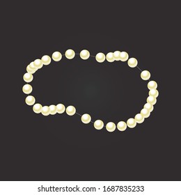 Collar de perla sobre fondo oscuro, ilustración vectorial