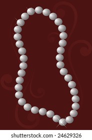 Pearl necklace on elegant background.