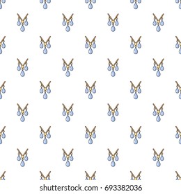 Pearl necklace pattern in cartoon style. Seamless pattern vector illustration